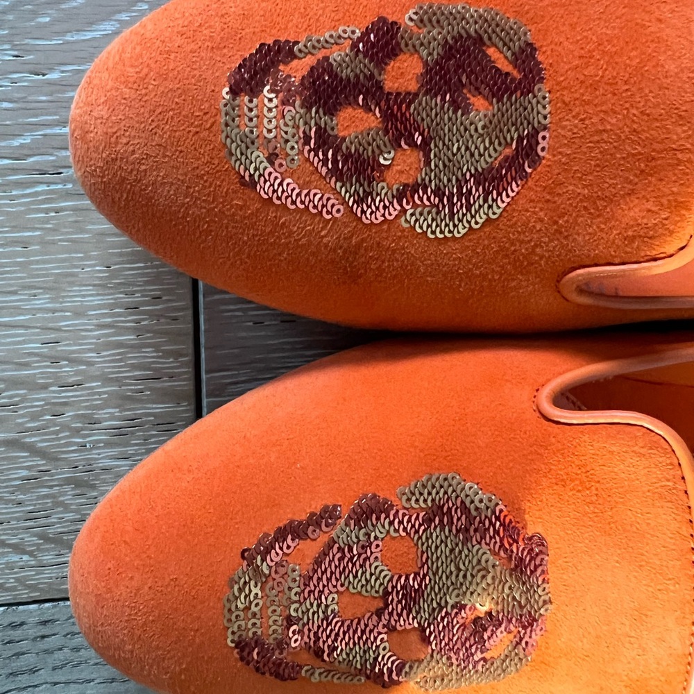 Alexander McQueen Orange Embroidered Flats, Sz.39 - Picture 5 of 12